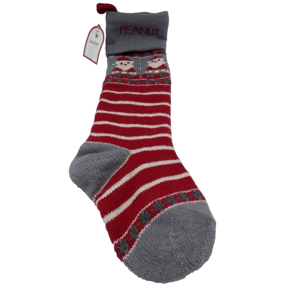Pottery Barn Kids Peanut Natural Fair Isle Santa Wool Stocking Christmas Xmas